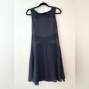 Vintage Limited navy blue and white dot dress. Size 6.